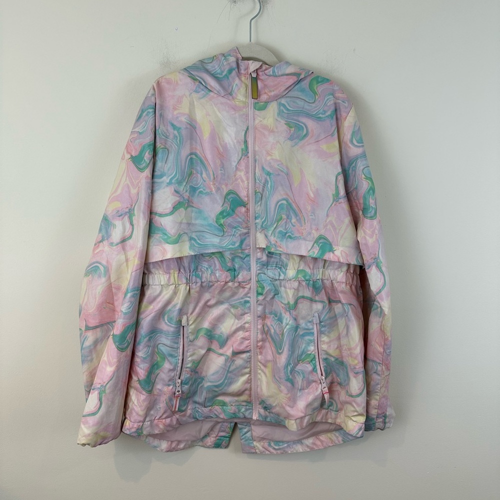 Champion Girls Pastel Marble Windbreaker Jacket Size 14-16